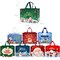 Wrapables Non-Woven Reusable Christmas Holidays Gift Bags with Handles for Gift Wrap, Parties, Favors and Treats (Set of 8), Happy Santa